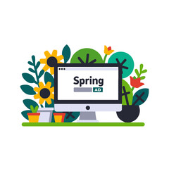 Spring Sale Ad Campaign Graphic-Colorful Floral Design-Promote Your Business This Season-Online Advertising-Computer Screen Display-Digital Marketing Ideas