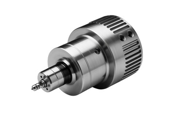 Metal machine component isolated on transparent background