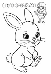 Children's coloring pictures of a rabbit