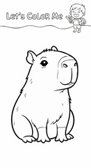 Obraz premium Children's coloring pictures of a capybara