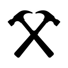 Hammer icon with transparent background symbolizing construction and tools
