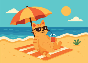 Cat on the beach