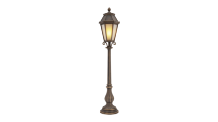 Detailed product photo of vintage-style outdoor lamp post against pure white background