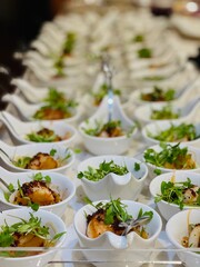Elegant Appetizer Display in White Bowls