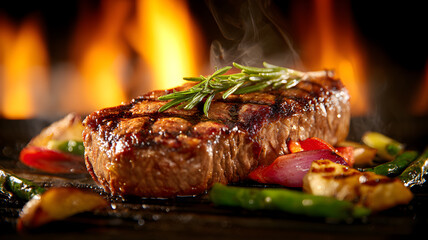Sizzling Steak Grilled to Perfection