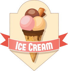 ice cream symbol logo icon illustration vector sketch with attractive buyer design