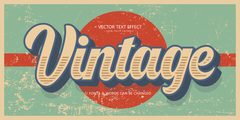 Retro vintage editable text effect, Script text style