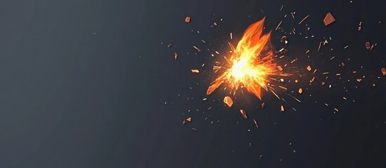 Visual Representation of Shattered Destruction and Fiery Explosion Dynamics