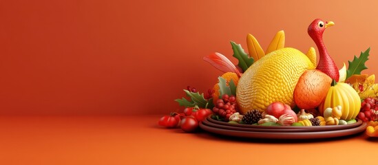 A captivating Thanksgiving centerpiece with vibrant colors and whimsical charm