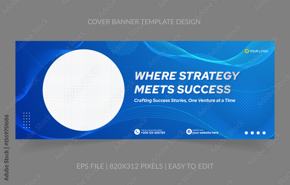 Poster abstract background template business banner with image space replacement for social media and websi