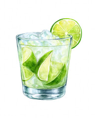 Fototapeta premium Refreshing Lime Cocktail with Ice