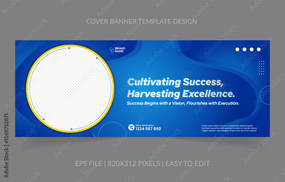 Poster abstract background template business banner with image space replacement for social media and websi