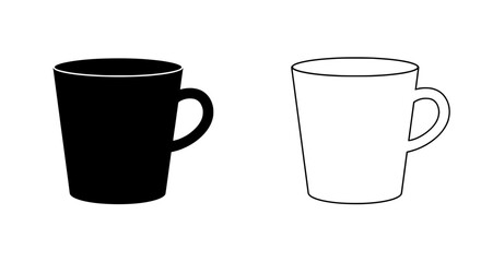 Monochrome Coffee Cups: A pair of minimalist mugs, one in striking black and the other in crisp white, perfect for a morning coffee.