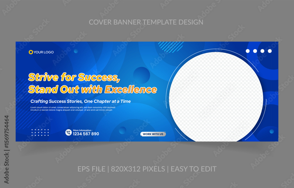 Poster abstract background template business banner with image space replacement for social media and websi
