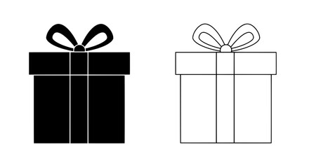 Gift Box Duo: Two gift boxes in a striking black and white contrast, symbolizing the giving and receiving of presents. The minimalist design enhances a sense of anticipation and celebration.