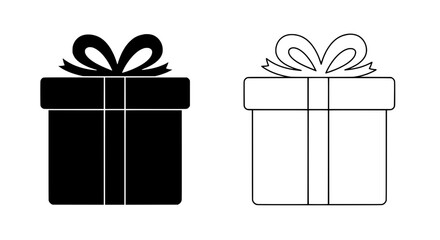 Gift Box Duo: Presenting a pair of elegant gift boxes, each adorned with a graceful bow.