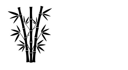 Bamboo Silhouette: An elegant, black silhouette of bamboo stalks and leaves, standing tall against a crisp backdrop, evoking a sense of tranquility and harmony.