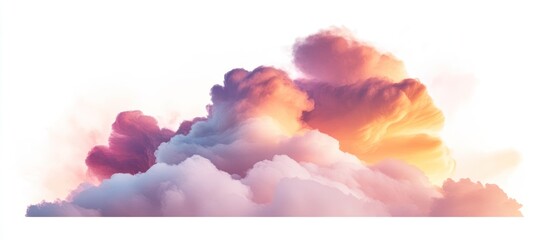 Heavenly hues of a digital sky, a surreal vista above ethereal cloud formations