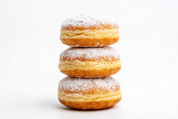 Three Nigerian Puff Puffs Stacked Powdered Sugar Dessert