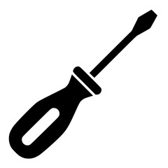 Fototapeta premium Black silhouette of a screwdriver