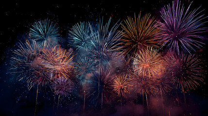 Spectacular Fireworks Display Night Sky Celebration