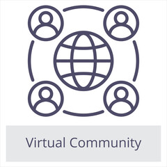 Virtual Community Element For Design Graphic