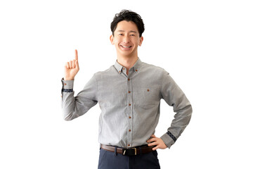 笑顔の男性ビジネスマン（背景透過PNG）