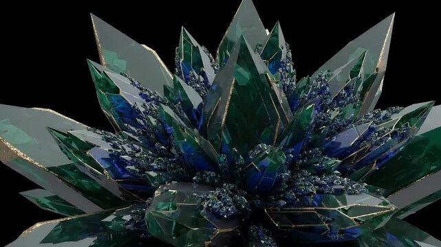 Emerald Crystal Fractal Bloom &ndash; Futuristic Generative Art in 4K