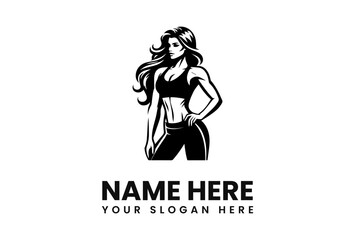 Silhouette of a fit woman in athletic attire, standing confidently.