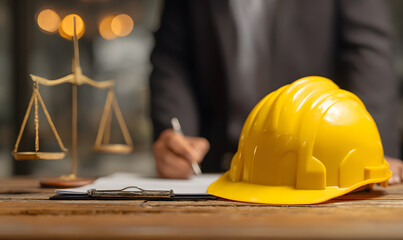 Legal protection for workers rights and safety in the workplace. Concept Worker's Rights, Workplace Safety, Labor Laws, Employee Protections,