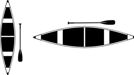 Canoe vector illustration for water sports and outdoor recreation activities design template and icon set editable