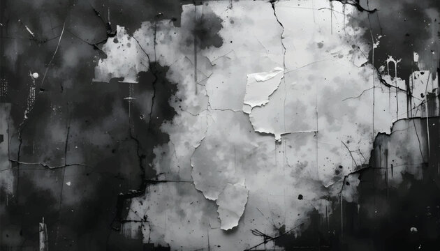  Texture featuring cracked and worn black and white abstract patterns, with a grungy and gritty aesthetic, ideal for background usage or conceptual artistic projects