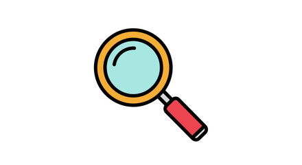 Search magnifier isolated on transparent background in flat design  