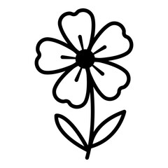 Flower line art minimalist outline clip art illustration