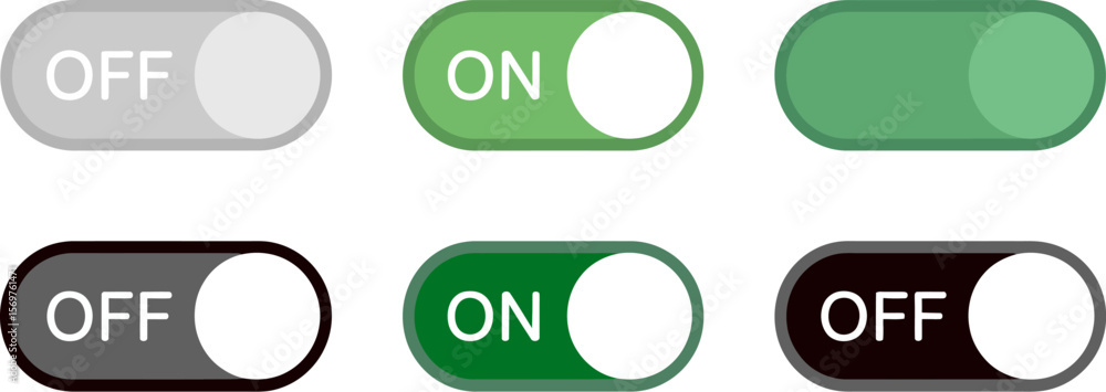 Poster on off toggle switch ui vector design interface button element graphic control slider application 10