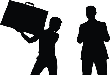 Briefcase Lifter Silhouette - Employee Serving Manager