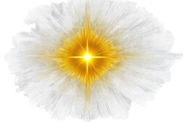 Radiant, central light bursts from a halo of white