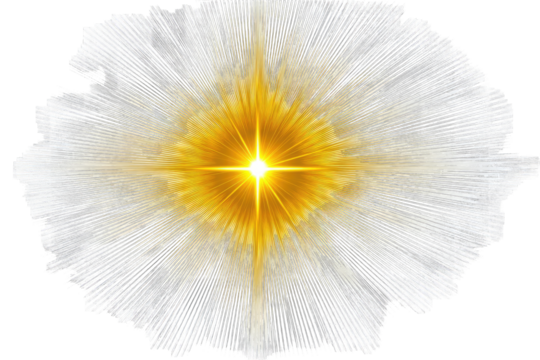 Radiant, central light bursts from a halo of white