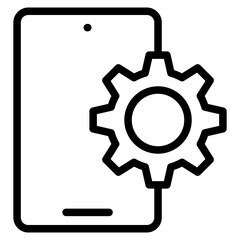 Phone Gears update, gears, control, tool, system. icon in vector illustration