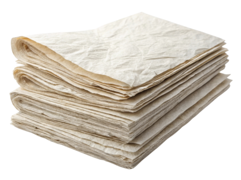 Crumpled paper stacked neatly showcases its unique texture and character, perfect for creative projects or artistic expressions