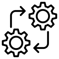 Gears update, gears, control, tool, system. icon in vector illustration