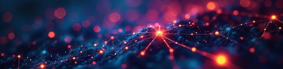 Glowing Network Visualization Abstract Tech Background for AI, Big Data, and System Architecture Concepts