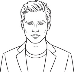 Young man wearing a suit jacket and t shirt male portrait