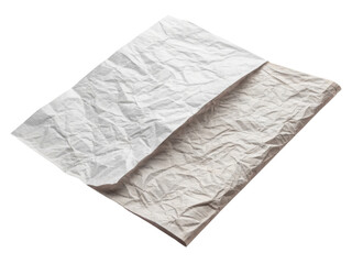 Crumpled paper lies in disordered fashion showcasing its textured surface and unique folds that evoke sense of creativity and spontaneity