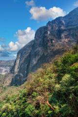 Scenic view from a boat on Sumidero canyon in Chiapas, Mexico