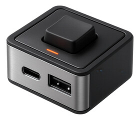 Obraz premium Pass-through switch with a modular design, enabling easy upgrades in a tech-savvy commercial building.