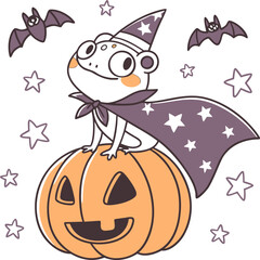  A Cute Halloween Monster Frog Vector For Funny Halloween.