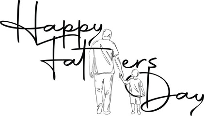 Happy father’s Day lettering . Handmade calligraphy vector illustration. father's day card