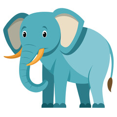Naklejka premium Minimalist Elephant Icon - Wild Elephant Vector Art 