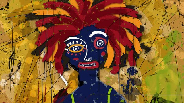 brutalism outsider art painting of a person